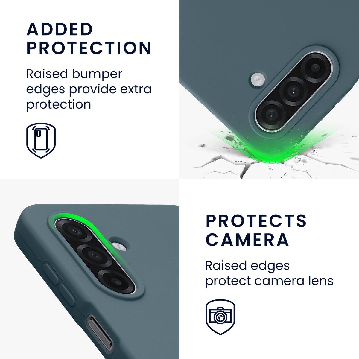 kwmobile Handyhülle für Samsung Galaxy A18 4G / 5G Hülle - Case Silikon - Kabelloses Laden - Schutzhülle Cover in Dunkler Schiefer Dunkler Schiefer