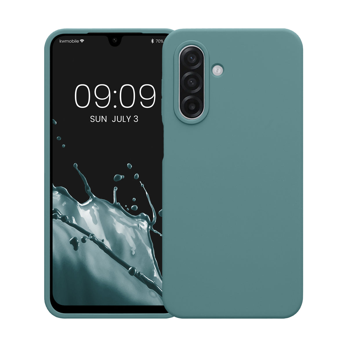 kwmobile Handyhülle für Samsung Galaxy A18 4G / 5G Hülle - Case Silikon - Kabelloses Laden - Schutzhülle Cover in Arctic Night Arctic Night