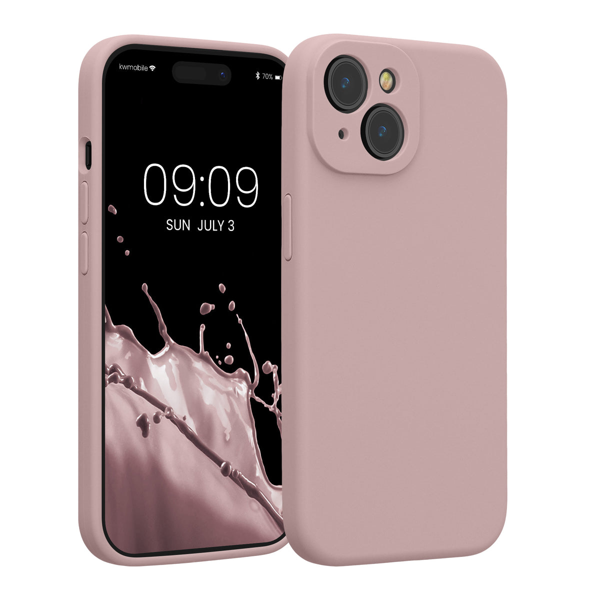 kwmobile Hülle kompatibel mit Apple iPhone 15 - Hülle Silikon gummiert - Handyhülle - Handy Case in Nude Lilac Nude Lilac
