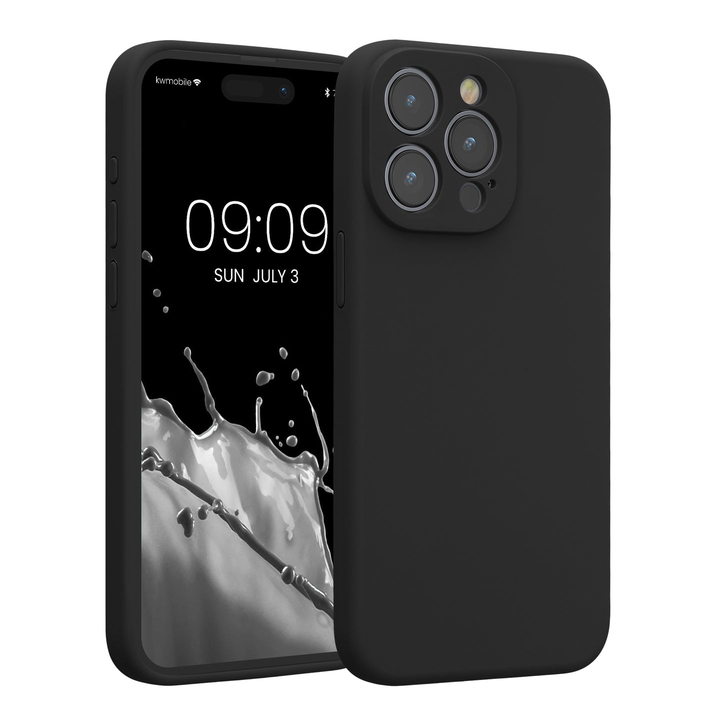 kwmobile Hülle kompatibel mit Apple iPhone 15 Pro Max - Hülle Silikon gummiert - Handyhülle - Handy Case in Schwarz Schwarz  
