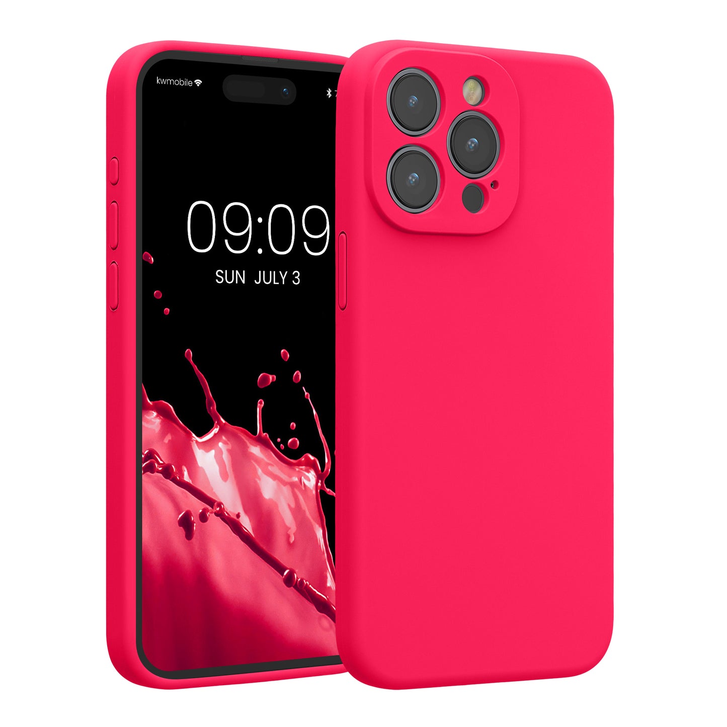 kwmobile Hülle kompatibel mit Apple iPhone 15 Pro Max - Hülle Silikon gummiert - Handyhülle - Handy Case in Neon Pink Neon Pink  