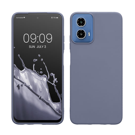 kwmobile Handyhülle für Motorola Moto G34 5G Hülle - TPU Case - Kabelloses Laden - Schutzhülle Cover in Lavendelgrau Lavendelgrau  