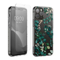 iPhone 12 / iPhone 12 Pro Silicone Phone Case + Screen Protector Eucalyptus Branches