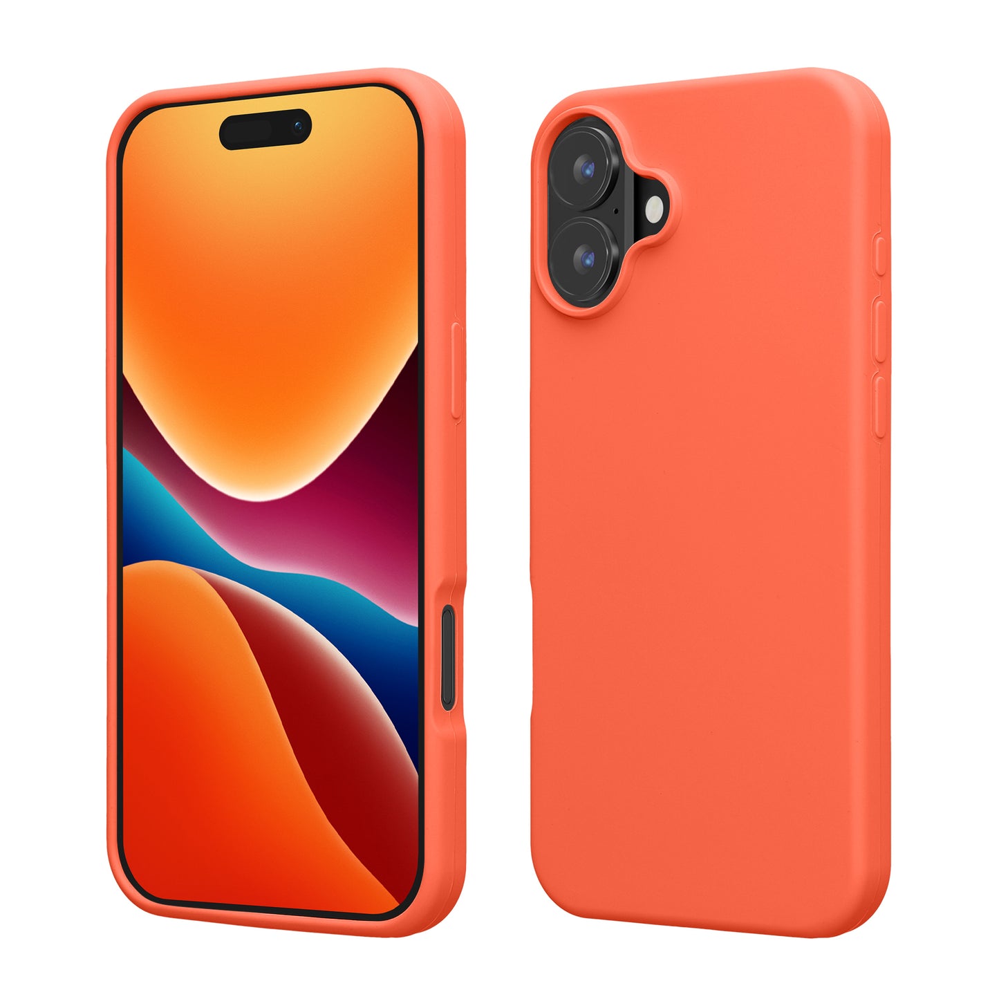 kwmobile Handyhülle für iPhone 16 Hülle, für iPhone 16 Case - Hülle Silikon - kabelloses Laden - Leuchtende Koralle Leuchtende Koralle