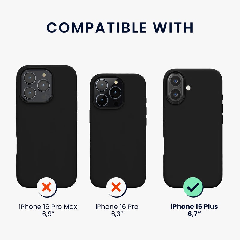 kwmobile Handyhülle für iPhone 16 Plus Hülle, für iPhone 16 Plus Case - Hülle Silikon - kabelloses Laden