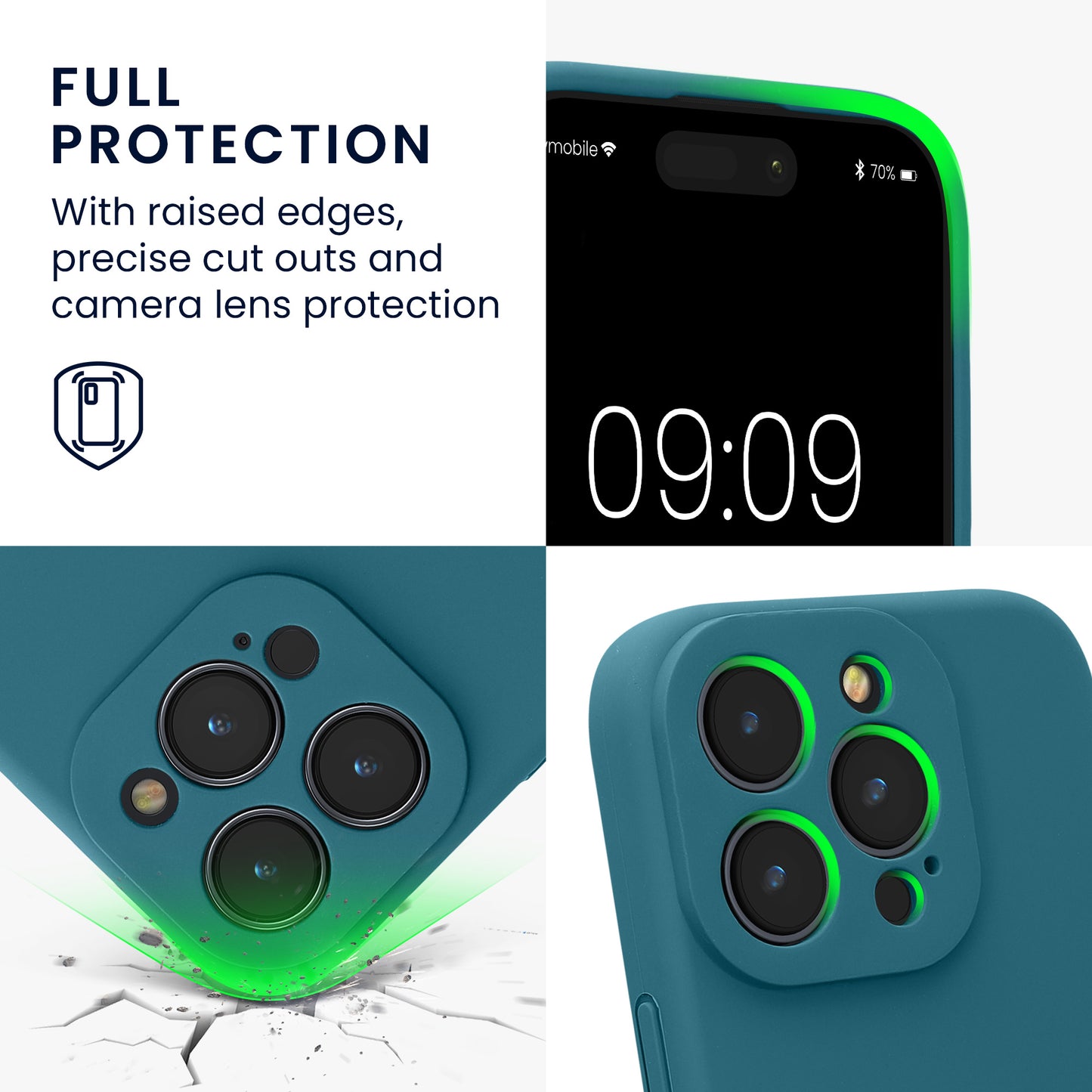 kwmobile Handyhülle für Apple iPhone 16 Pro Hülle - gummierte Handy Silikon Case für iPhone 16 Pro - Schutzhülle Cover