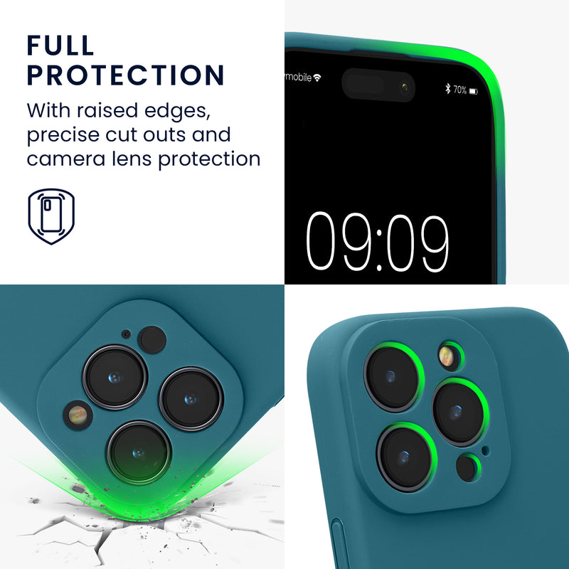 kwmobile Handyhülle für Apple iPhone 16 Pro Hülle - gummierte Handy Silikon Case für iPhone 16 Pro - Schutzhülle Cover