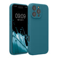 kwmobile Handyhülle für Apple iPhone 16 Pro Max Hülle - gummierte Handy Silikon Case für iPhone 16 Pro Max - Schutzhülle Cover - Petrol matt Petrol matt  