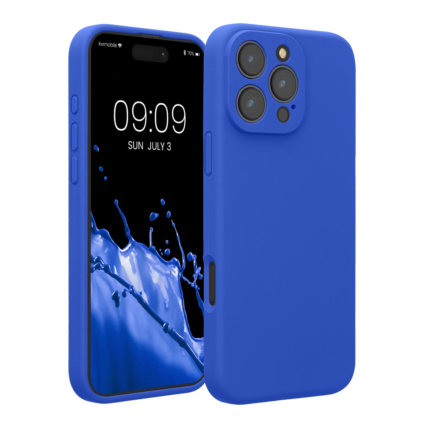 kwmobile Handyhülle für Apple iPhone 16 Pro Max Hülle - gummierte Handy Silikon Case für iPhone 16 Pro Max - Schutzhülle Cover - Baltik Blau Baltik Blau  