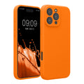 kwmobile Handyhülle für Apple iPhone 16 Pro Max Hülle - gummierte Handy Silikon Case für iPhone 16 Pro Max - Schutzhülle Cover - Fruity Orange Fruity Orange  
