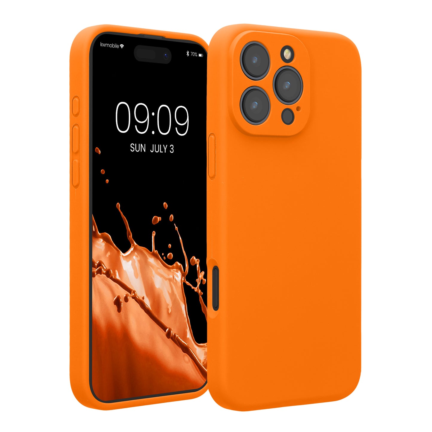 kwmobile Handyhülle für Apple iPhone 16 Pro Max Hülle - gummierte Handy Silikon Case für iPhone 16 Pro Max - Schutzhülle Cover - Fruity Orange Fruity Orange  