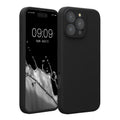 kwmobile Handyhülle für Apple iPhone 16 Pro Max Hülle - gummierte Handy Silikon Case für iPhone 16 Pro Max - Schutzhülle Cover - Schwarz Schwarz  