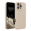 kwmobile Handyhülle für Apple iPhone 16 Pro Max Hülle - gummierte Handy Silikon Case für iPhone 16 Pro Max - Schutzhülle Cover - Creme Creme  