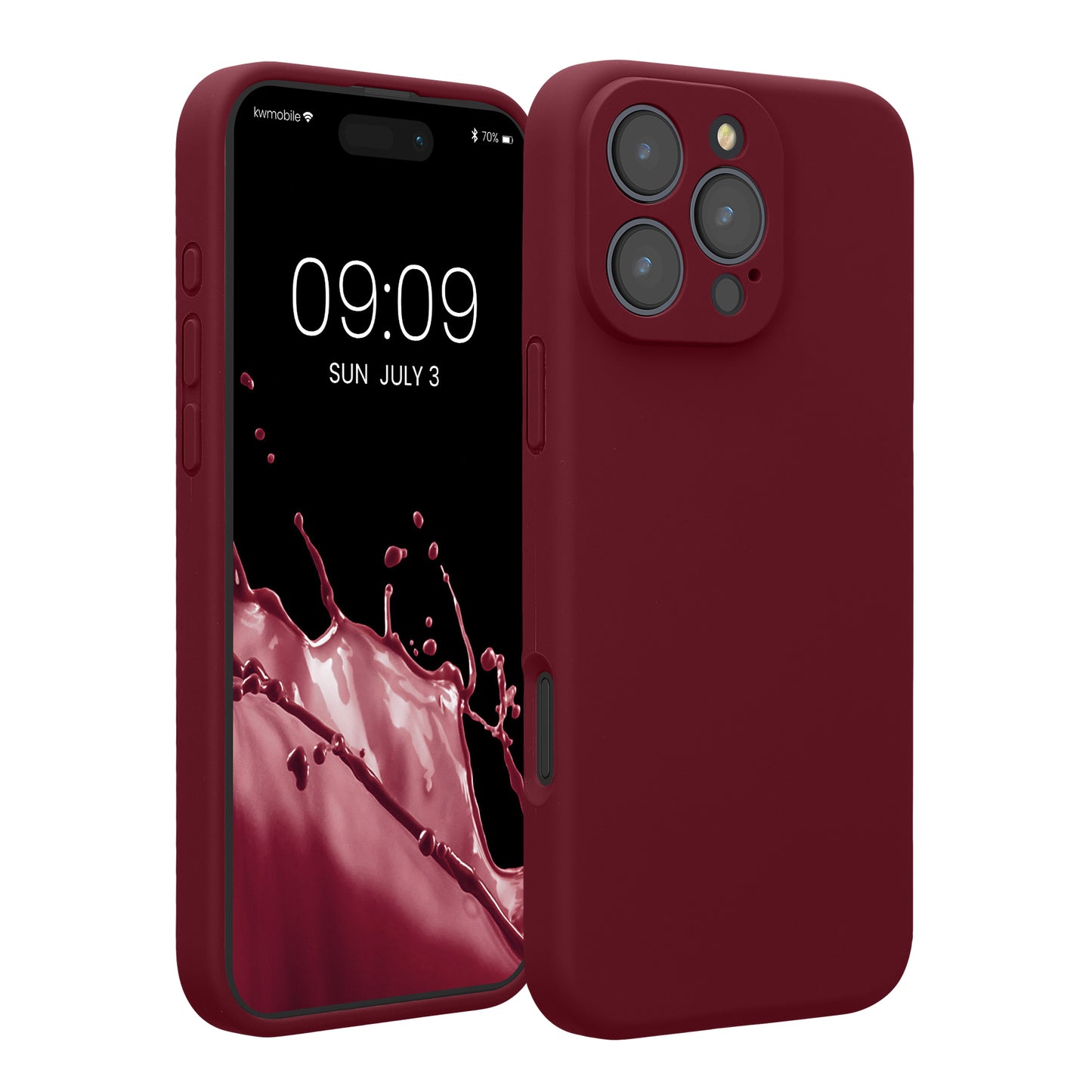 kwmobile Handyhülle für Apple iPhone 16 Pro Max Hülle - gummierte Handy Silikon Case für iPhone 16 Pro Max - Schutzhülle Cover - Rhabarber Rot Rhabarber Rot  