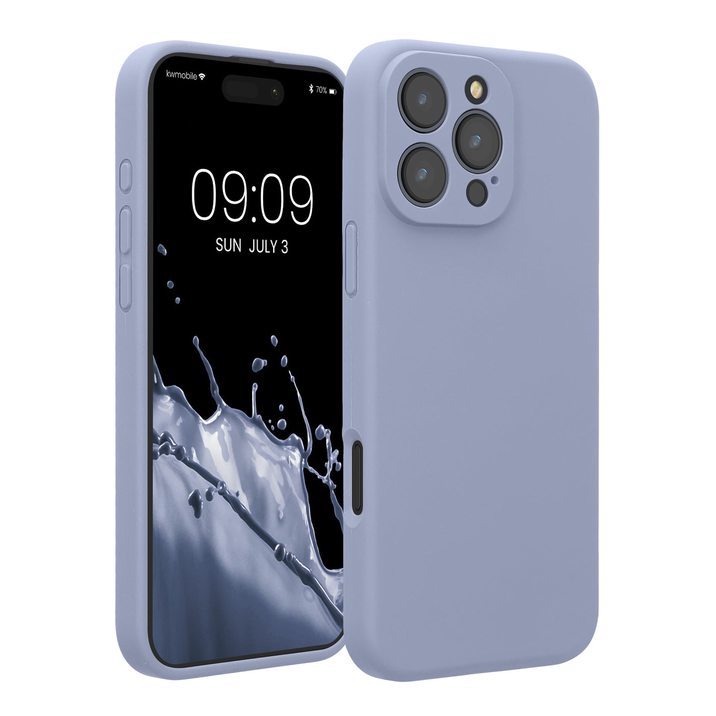 kwmobile Handyhülle für Apple iPhone 16 Pro Max Hülle - gummierte Handy Silikon Case für iPhone 16 Pro Max - Schutzhülle Cover - Hellblau matt Hellblau matt  