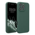kwmobile Handyhülle für Apple iPhone 16 Pro Max Hülle - gummierte Handy Silikon Case für iPhone 16 Pro Max - Schutzhülle Cover - Tannengrün Tannengrün  