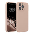 kwmobile Handyhülle für Apple iPhone 16 Pro Max Hülle - gummierte Handy Silikon Case für iPhone 16 Pro Max - Schutzhülle Cover - Altrosa Altrosa  