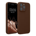 kwmobile Handyhülle für Apple iPhone 16 Pro Max Hülle - gummierte Handy Silikon Case für iPhone 16 Pro Max - Schutzhülle Cover - Chocolate Chocolate  