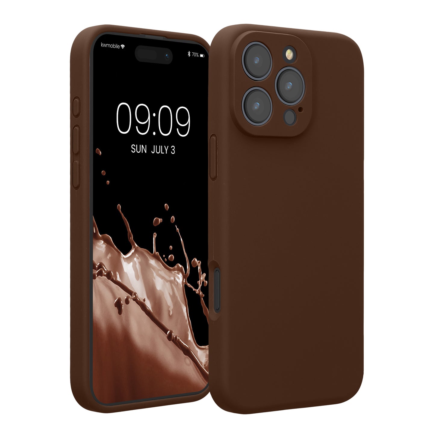 kwmobile Handyhülle für Apple iPhone 16 Pro Max Hülle - gummierte Handy Silikon Case für iPhone 16 Pro Max - Schutzhülle Cover - Chocolate Chocolate  