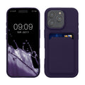 kwmobile Handyhülle für Apple iPhone 16 Pro Hülle mit Kartenfach - TPU Case - Kabelloses Laden - Schutzhülle Cover in Baltik Blau Baltik Blau  