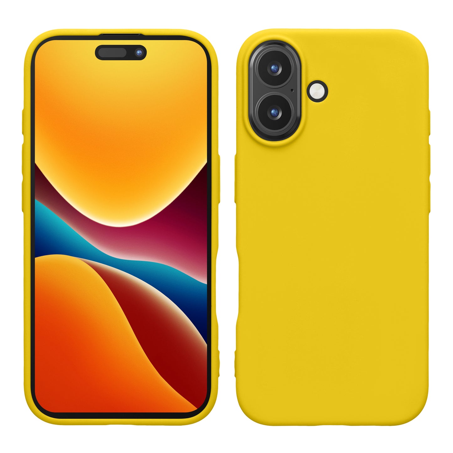 kwmobile Handyhülle für Apple iPhone 16 Hülle - TPU Case - Kabelloses Laden - Schutzhülle Cover in Strahlend Gelb Strahlend Gelb  