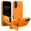 kwmobile Handyhülle für Apple iPhone 16 Hülle - TPU Silikon Case mit Fingerhalter und Stand - Schutzhülle Cover in Fruity Orange Fruity Orange  