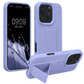kwmobile Handyhülle für Apple iPhone 16 Pro Hülle - TPU Silikon Case mit Fingerhalter und Stand - Schutzhülle Cover in Lavendel Lavendel  