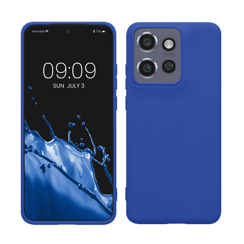 kwmobile Handyhülle für Motorola Edge 60 Neo / Edge 50 Neo / ThinkPhone 25 Hülle - TPU Case - Kabelloses Laden - Schutzhülle Cover in Baltik Blau Baltik Blau  