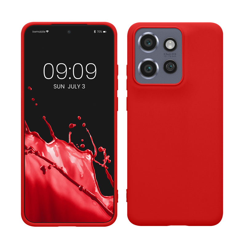 kwmobile Handyhülle für Motorola Edge 60 Neo / Edge 50 Neo / ThinkPhone 25 Hülle - TPU Case - Kabelloses Laden - Schutzhülle Cover in Klassisch Rot Klassisch Rot  