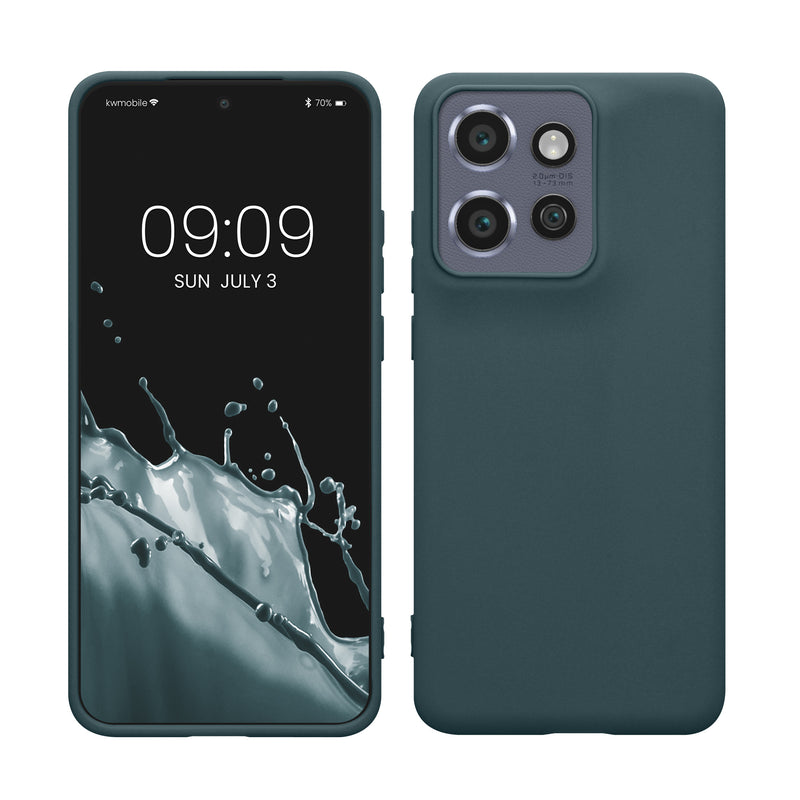 kwmobile Handyhülle für Motorola Edge 60 Neo / Edge 50 Neo / ThinkPhone 25 Hülle - TPU Case - Kabelloses Laden - Schutzhülle Cover in Dunkler Schiefer Dunkler Schiefer  