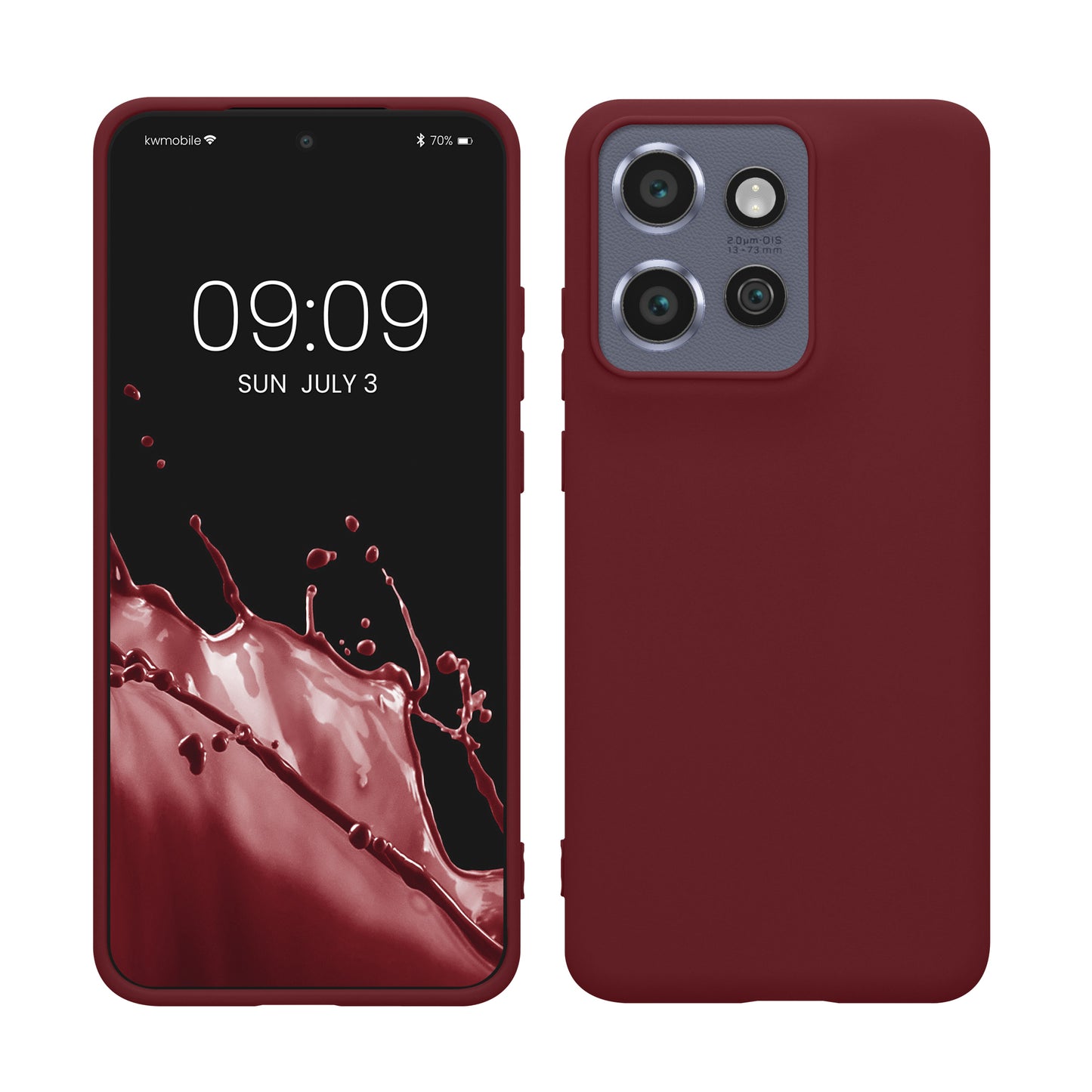 kwmobile Handyhülle für Motorola Edge 60 Neo / Edge 50 Neo / ThinkPhone 25 Hülle - TPU Case - Kabelloses Laden - Schutzhülle Cover in Bordeaux Violett Bordeaux Violett  