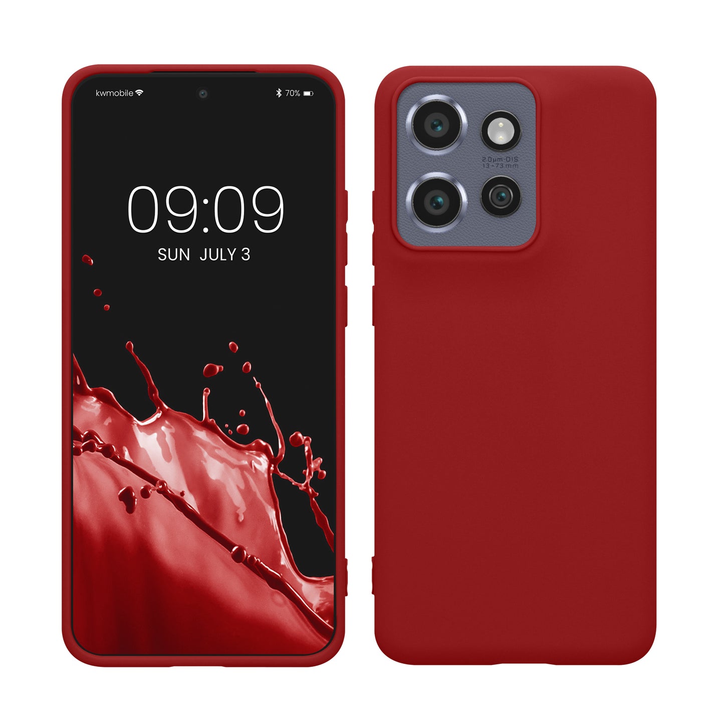 kwmobile Handyhülle für Motorola Edge 60 Neo / Edge 50 Neo / ThinkPhone 25 Hülle - TPU Case - Kabelloses Laden - Schutzhülle Cover in Rhabarber Rot Rhabarber Rot  
