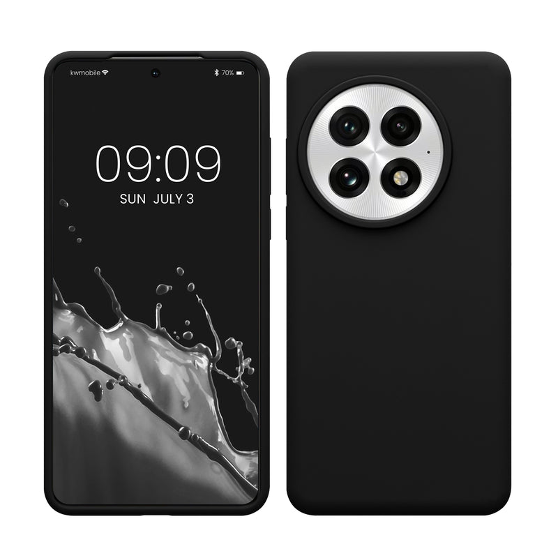 kwmobile Handyhülle für OnePlus 13 Hülle - Case Silikon - Kabelloses Laden - Schutzhülle Cover in Schwarz Schwarz  