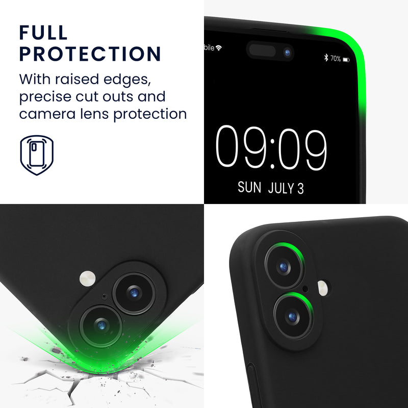 kwmobile Handyhülle für Apple iPhone 16 Plus Hülle - gummierte Handy Silikon Case für iPhone 16 Plus - Schutzhülle Cover