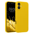 kwmobile Handyhülle für Apple iPhone 16 Plus Hülle - gummierte Handy Silikon Case für iPhone 16 Plus - Schutzhülle Cover - Strahlend Gelb Strahlend Gelb  