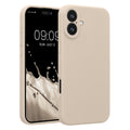 kwmobile Handyhülle für Apple iPhone 16 Plus Hülle - gummierte Handy Silikon Case für iPhone 16 Plus - Schutzhülle Cover - Creme Creme  