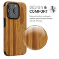 kwmobile Hülle kompatibel mit Apple iPhone 15 Pro - Backcover Cover Holz Maserung