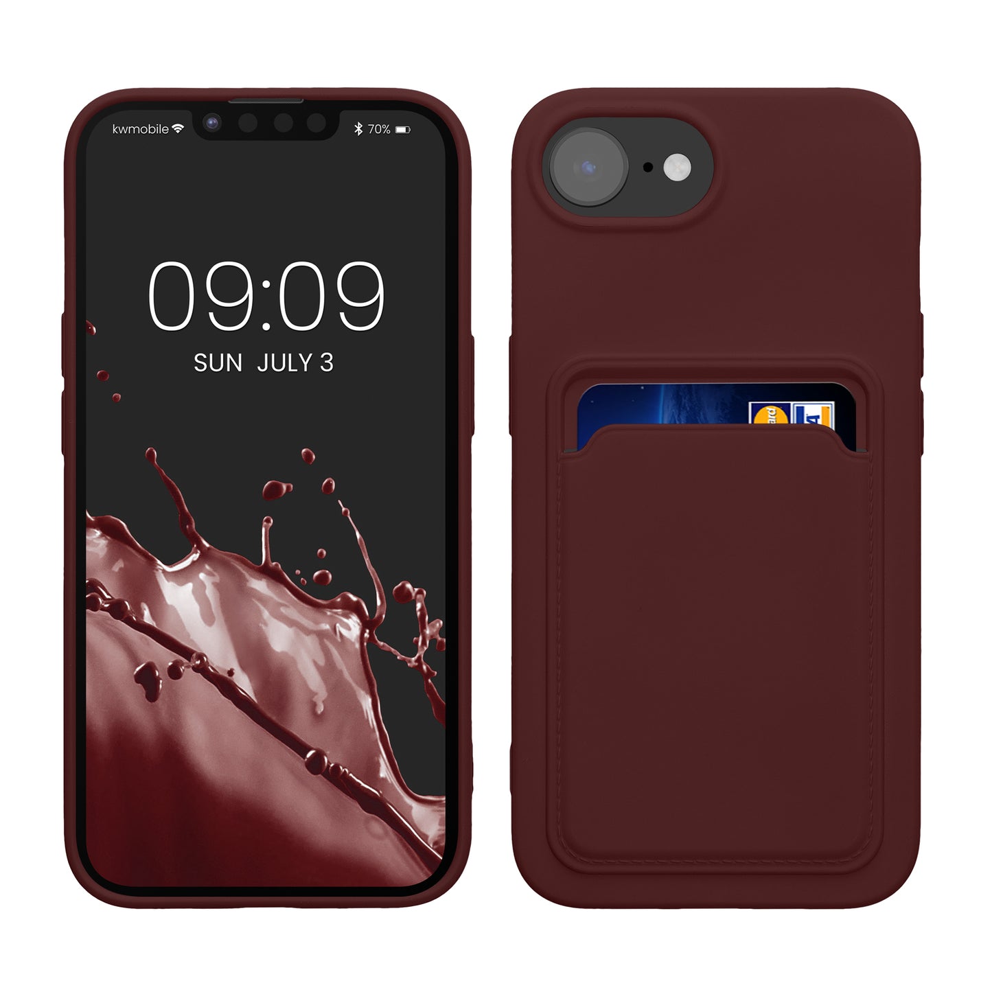 kwmobile Handyhülle für Apple iPhone 17e / iPhone 16e Hülle mit Kartenfach - TPU Case - Kabelloses Laden - Schutzhülle Cover in Tawny Red Tawny Red  