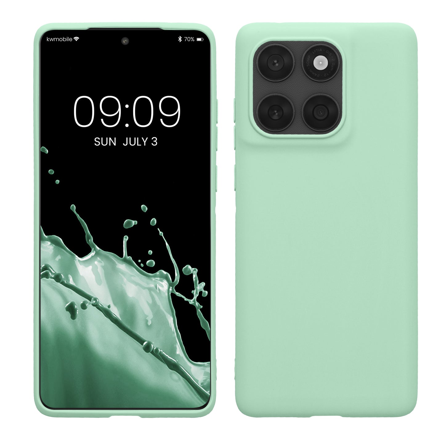kwmobile Handyhülle für Motorola Edge 60 Fusion Hülle - TPU Case - Kabelloses Laden - Schutzhülle Cover in Mintgrün matt Mintgrün matt  