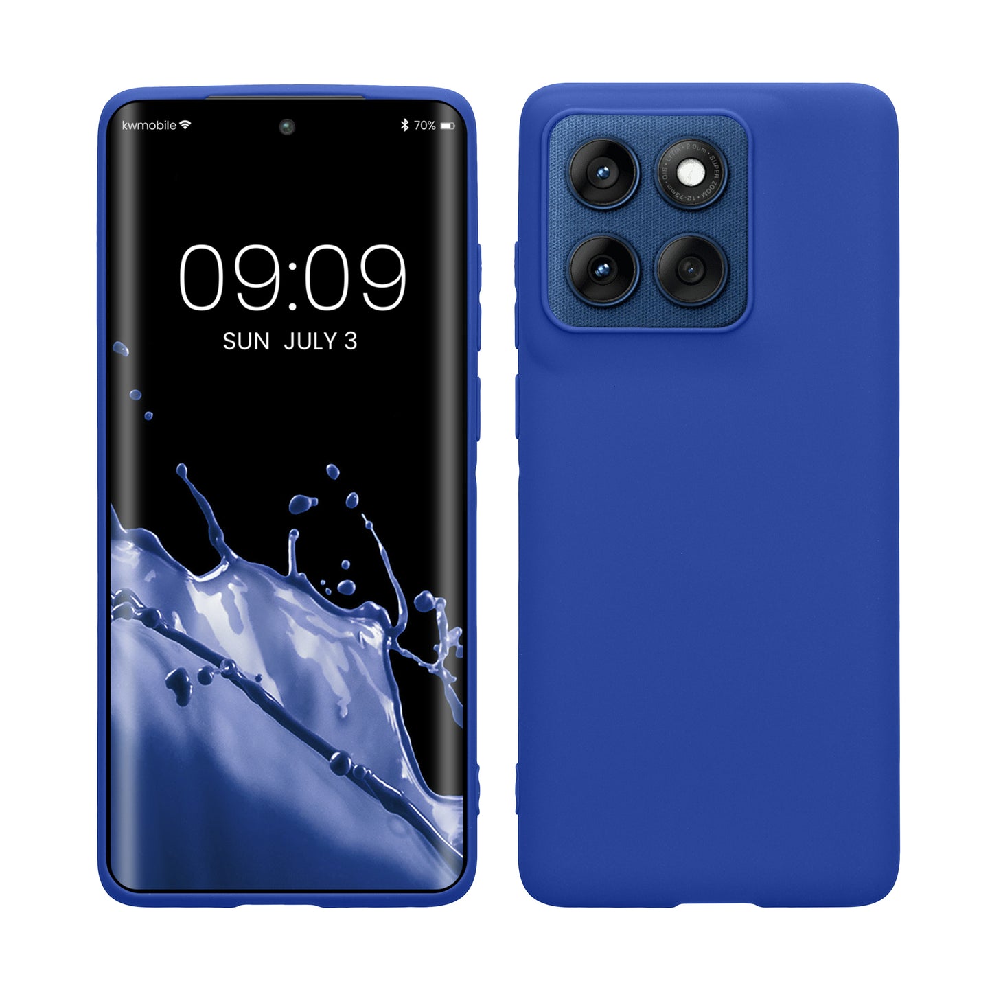 kwmobile Handyhülle für Motorola Edge 60 Hülle - TPU Case - Kabelloses Laden - Schutzhülle Cover in Baltik Blau Baltik Blau  