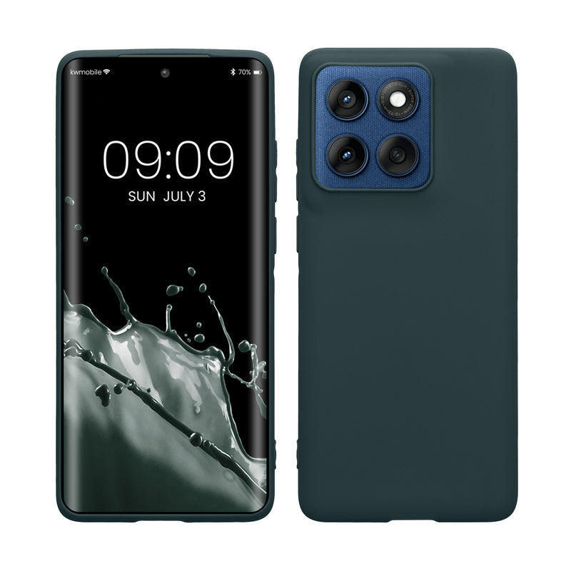 kwmobile Handyhülle für Motorola Edge 60 Hülle - TPU Case - Kabelloses Laden - Schutzhülle Cover in Dunkler Schiefer Dunkler Schiefer  
