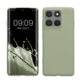 kwmobile Handyhülle für Motorola Edge 60 Pro Hülle - TPU Case - Kabelloses Laden - Schutzhülle Cover in Graugrün Graugrün  