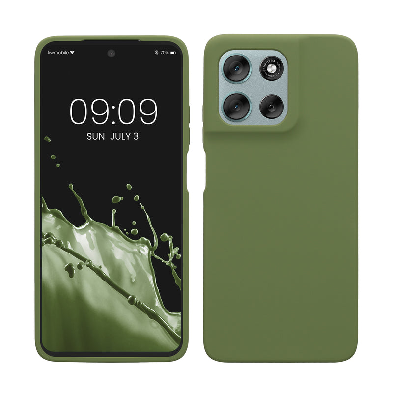 kwmobile Handyhülle für Motorola Moto G56 5G Hülle - Case Silikon - Kabelloses Laden - Schutzhülle Cover in Grasgrün Grasgrün  