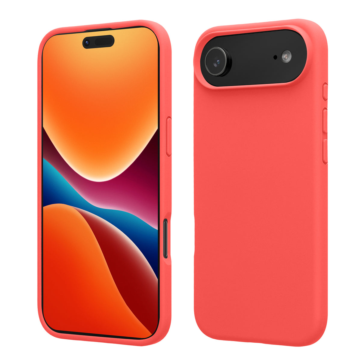 kwmobile Handyhülle für iPhone Air Hülle, für iPhone Air Case - Hülle Silikon - kabelloses Laden - Neon Koralle Neon Koralle