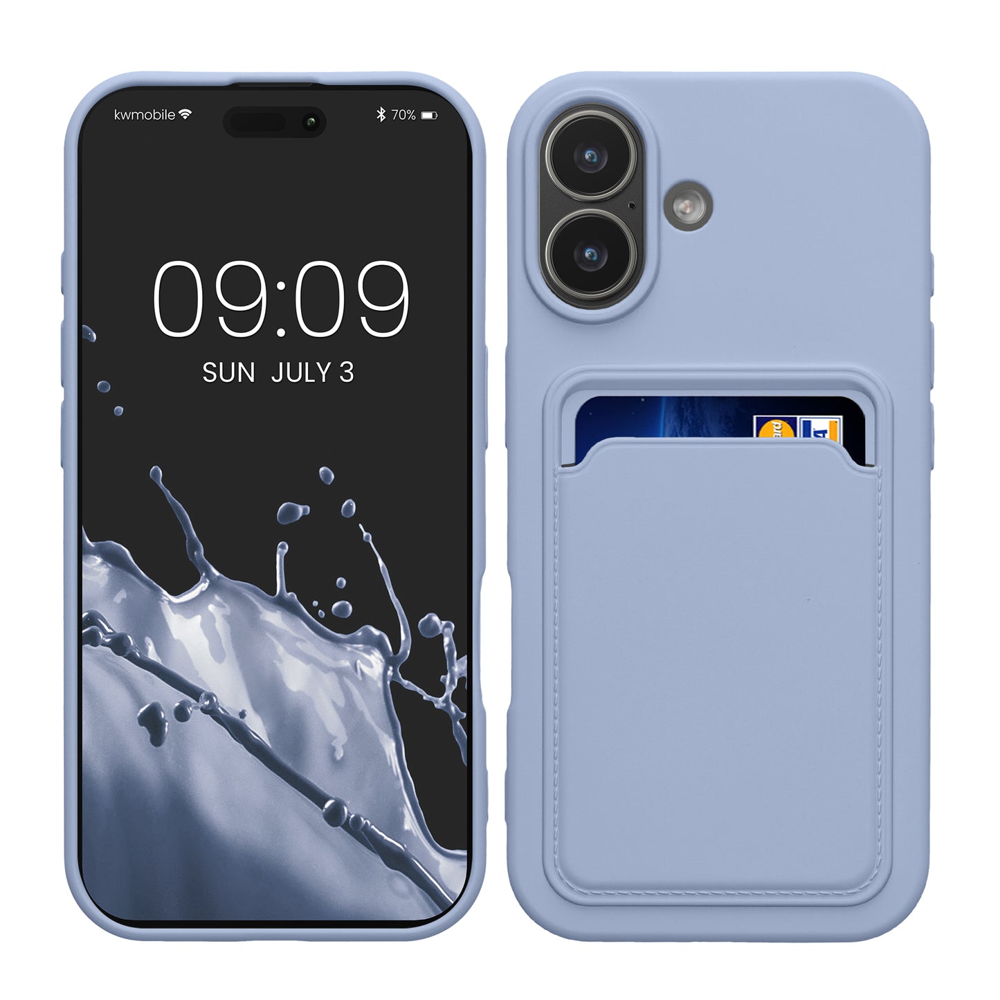 kwmobile Handyhülle für Apple iPhone 17 Hülle mit Kartenfach - TPU Case - Kabelloses Laden - Schutzhülle Cover in Lavendel Lavendel  