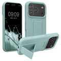 kwmobile Handyhülle für Apple iPhone 17 Pro Hülle - TPU Silikon Case mit Fingerhalter und Stand - Schutzhülle Cover in Mintgrün Mintgrün  