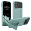 kwmobile Handyhülle für Apple iPhone 17 Pro Max Hülle - TPU Silikon Case mit Fingerhalter und Stand - Schutzhülle Cover in Mintgrün Mintgrün  