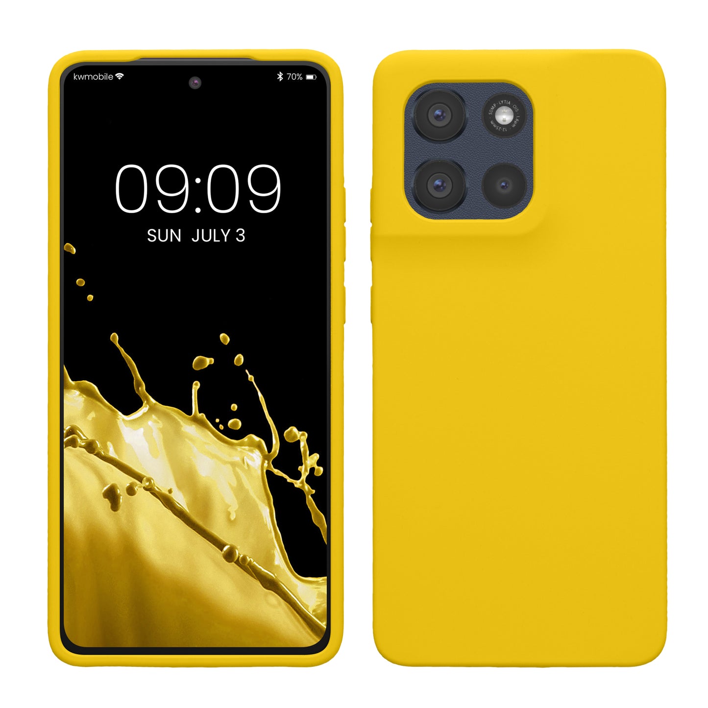 kwmobile Handyhülle für Motorola Moto G86 5G Hülle - Case Silikon - Kabelloses Laden - Schutzhülle Cover in Strahlend Gelb Strahlend Gelb  
