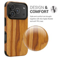 kwmobile Hülle kompatibel mit Apple iPhone 17 Pro - Handy Schutzhülle - Backcover Cover Holz Maserung