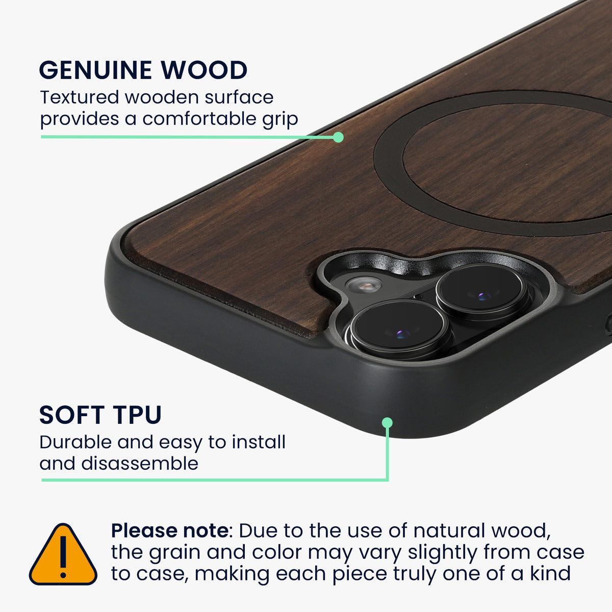 iPhone 16 Wood Phone Case